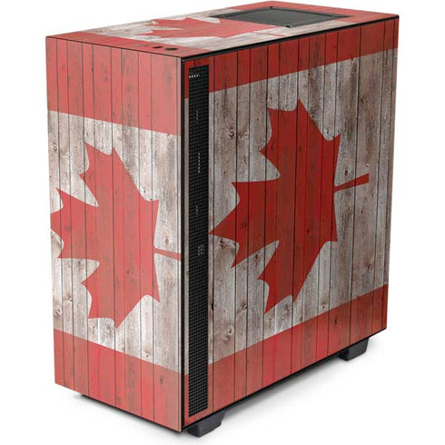 Canadian Flag Dark Wood NZXT H510 Compact ATX Mid-Tower Case Skin